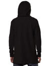 man stylish side zipper hooded jacket in black 
